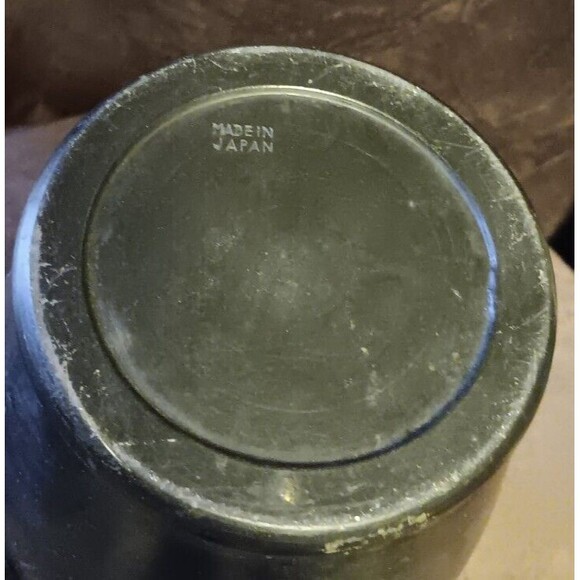 Antique Japanese Tokoname Dragon Vase Hand Painted Pottery Bronze Over Black 12" - Picture 4 of 5